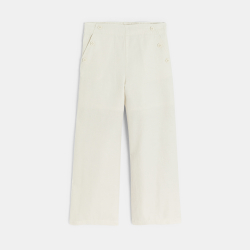 بنطلون صوف ضيق من الأسفل بحاشية مطوية لأعلى (بريدج) للفتيات